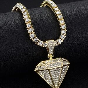 Diamond Cut Hip Hop Necklace Exaggerated Pendant Necklace